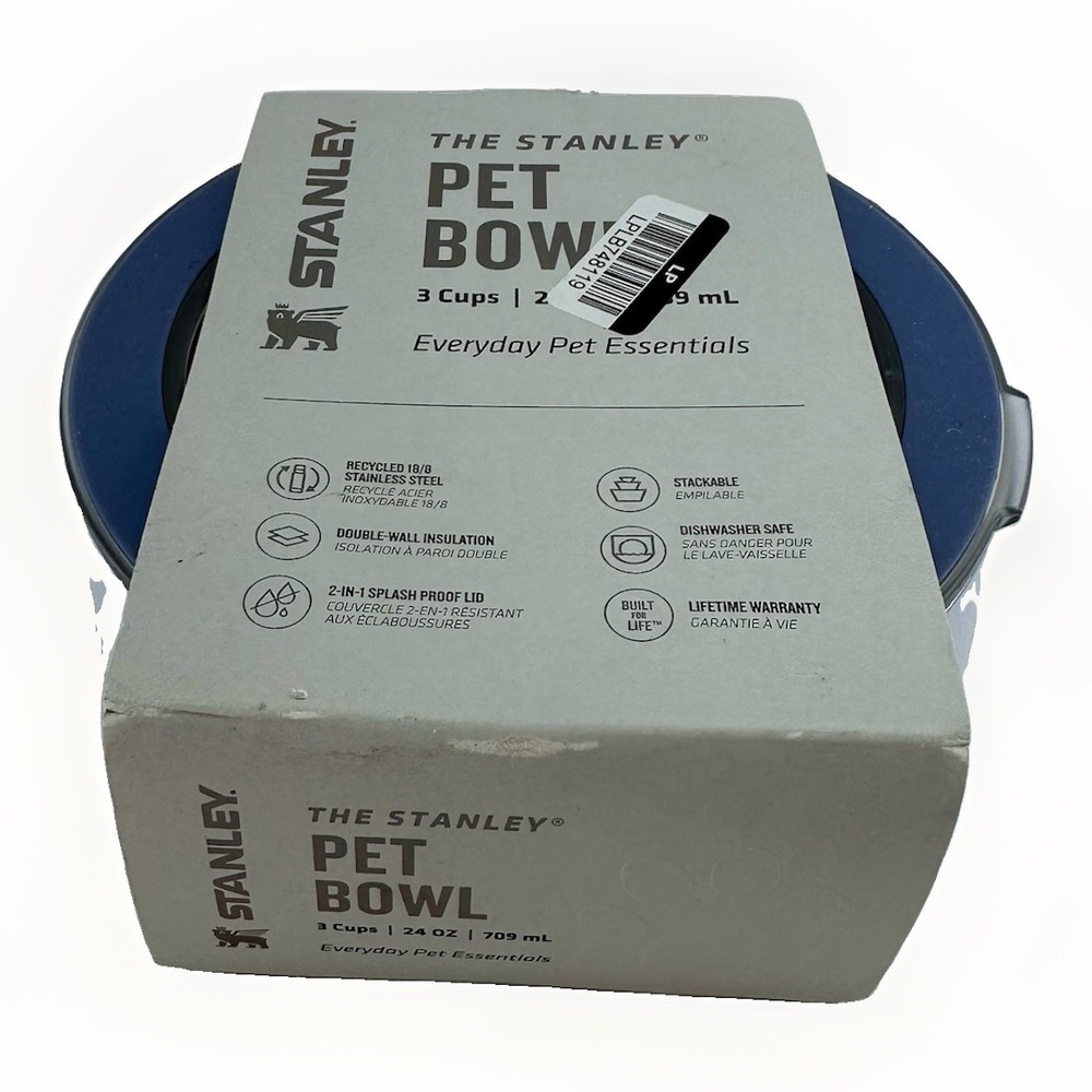 Stanley Pet Bowl 3 Cup 24 oz Stainless Steel Light Denim Blue w/ Lid